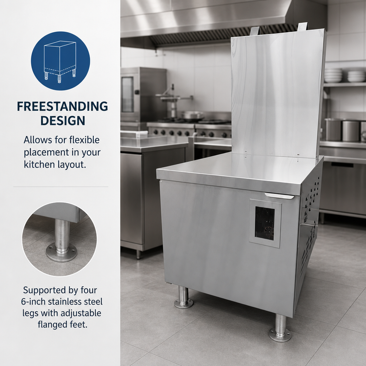 Product image #4 for Crown CG-325 36" Gas Steam Generator with Cabinet Base