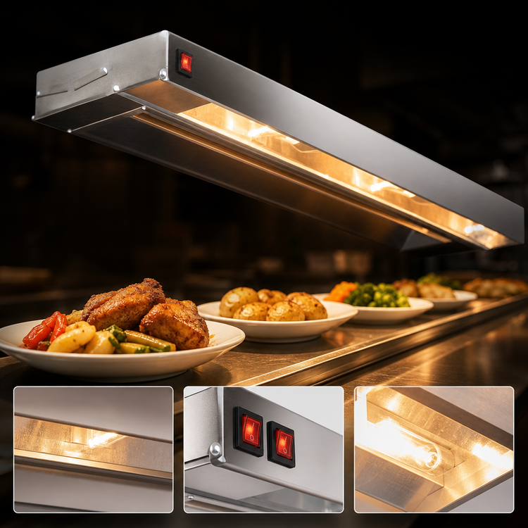 Product image #4 for RedHots 66 Inch Single Rod-Type High-Watt Lighted Remote Strip Heat Lamp, 208V