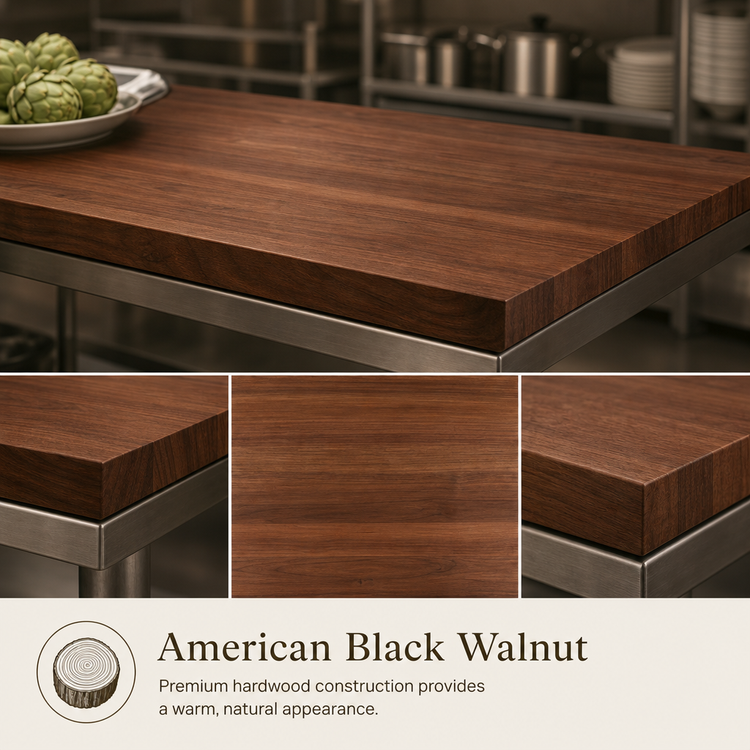 Product image #4 for John Boos Boos Block American Black Walnut Edge Grain Kitchen Countertop, 36 x 32 x 1-1/2 Inches, Flat Top