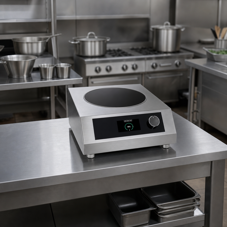Product image #4 for CookTek Helios Touch Freestanding Induction Wok, 2500W, 240V