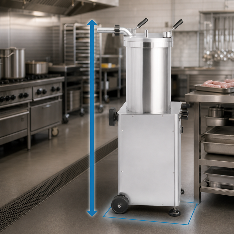 Product image #4 for Trento Automatic Vertical Hydraulic Piston Sausage Stuffer, 95 lb. Capacity, Stainless Steel