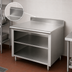 Thumbnail image #4 for Advance Tabco Open Front Cabinet Base Stainless Steel Work Table with 5-Inch Backsplash and Fixed Mid Shelf, 120 x 24 Inches