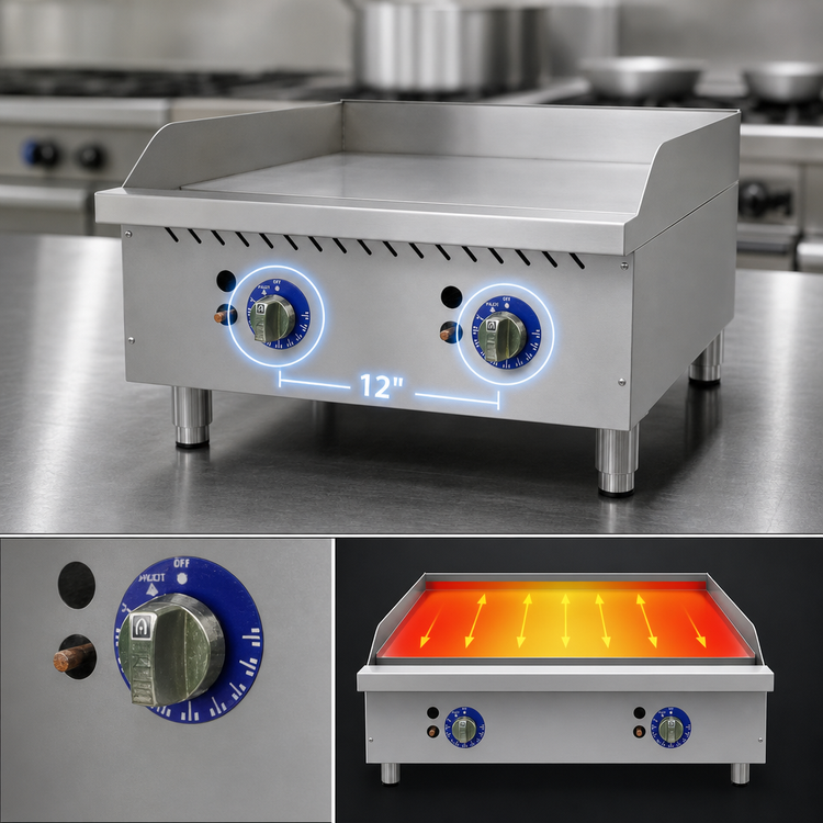 Product image #4 for Globe 24-Inch Countertop Gas Griddle, 60,000 BTU