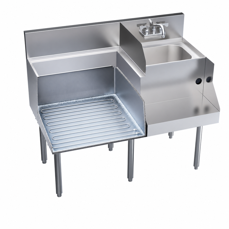 Product image #5 for Royal Series 42-Inch Left Ice Bin Underbar Cocktail Station with Blender Sink and 10-Circuit Cold Plate