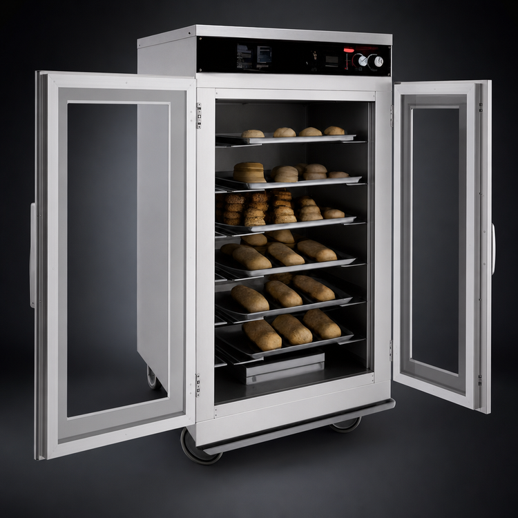 Product image #4 for Hatco Flav-R-Savor Tall Humidified Pass-Through Holding Cabinet with 2 Lexan Doors, 12 Sheet Pan Capacity