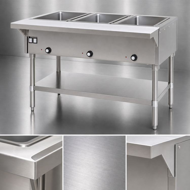 Product image #4 for Eagle Group 48-Inch Electric Hot Food Table with 3 Dry Wells, Open Base, 208V Three-Phase