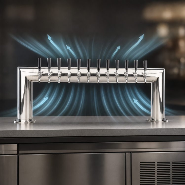 Product image #4 for Micro Matic USA Pass-Thru Countertop Air-Cooled 12-Faucet Draft Beer Tower
