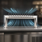 Thumbnail image #4 for Micro Matic USA PT4A-12PSS Pass-Thru Countertop Air-Cooled Draft Beer Tower, 12-Faucet, 2-Column, Polished Stainless Steel