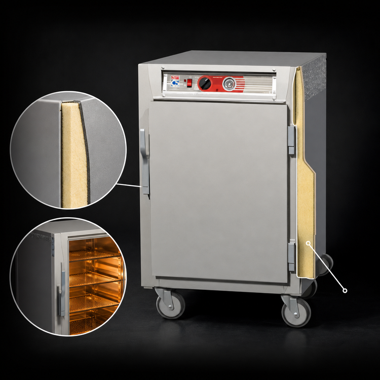 Product image #4 for Metro C5 6 Series Half-Height Insulated Mobile Pass-Thru Heated Holding Cabinet with Solid and Glass Doors, Universal Slides, 120V