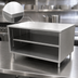 Thumbnail image #4 for BK Resources Open Front Chef Table Cabinet Base, 18 x 30 x 34-3/4 Inch, 14 Gauge 304 Stainless Steel Top