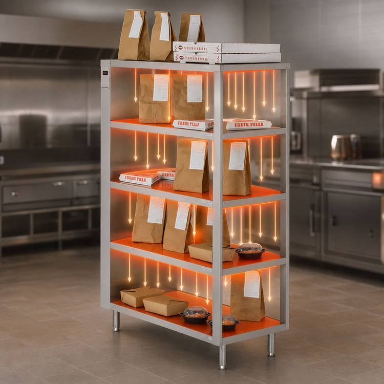 Product image #4 for FWE 43-Inch Wide 5-Tier Radiant Heat Heated Holding Shelf, Floor Model