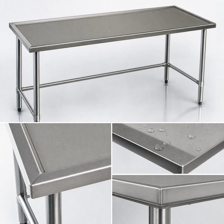 Product image #4 for Eagle Spec-Master Marine Series Stainless Steel Work Table, 144 x 24 Inch, 14-Gauge Top