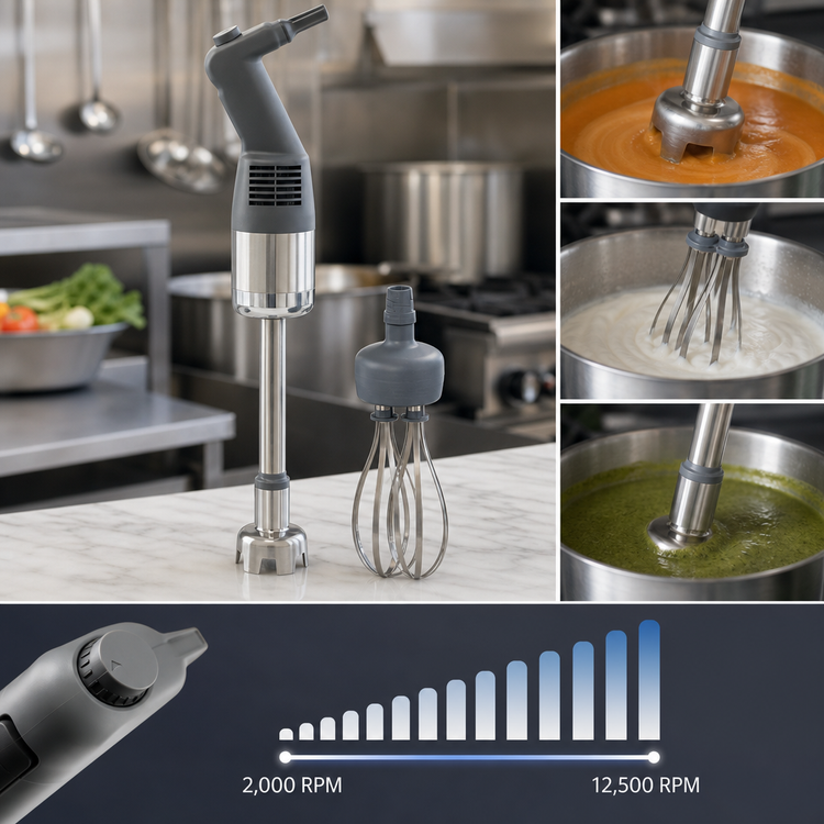 Product image #4 for Robot Coupe Mini Power Mixer Combi Immersion Blender with 10-Inch Shaft, 7-Inch Whisk, 15-Liter Capacity