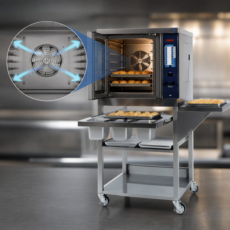 Product image #4 for Duke 59-E3XX/59-BS Single Deck Half-Size Electric Convection Oven with Stand