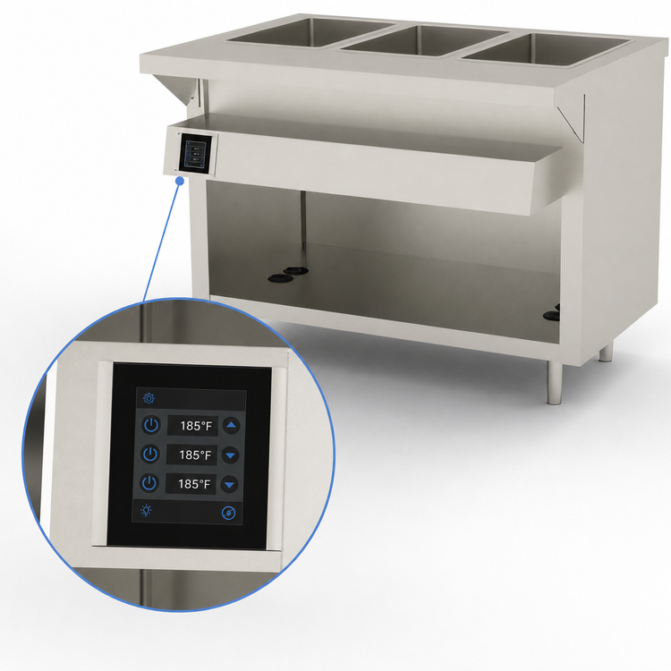 Product image #4 for Thurmaduke EW-3-DLPG Deluxe Ganged Waterless Well Unit, Electric, 3-Pan