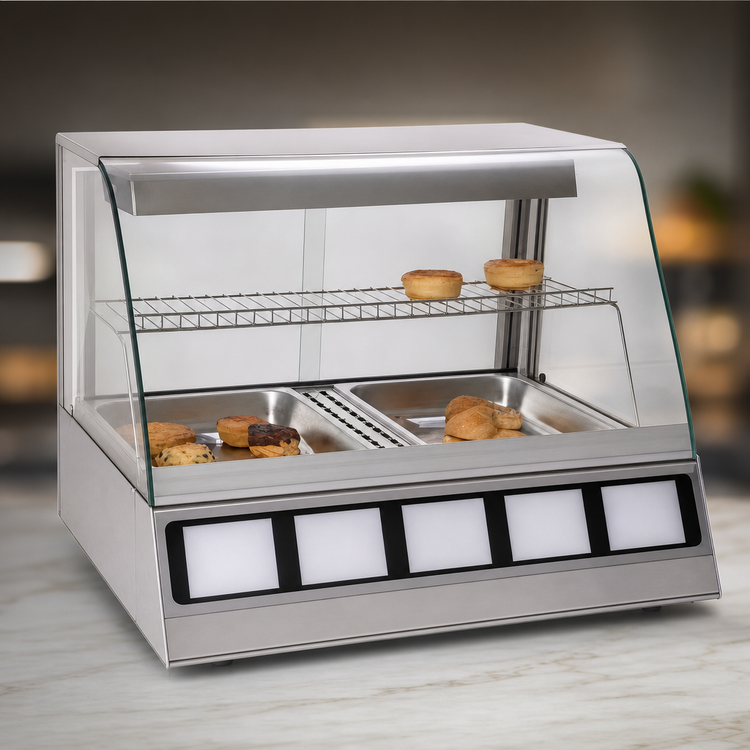 Product image #4 for Antunes DCH-200 Countertop Heated Display Cabinet, 2-Pan, Curved Glass, 120V