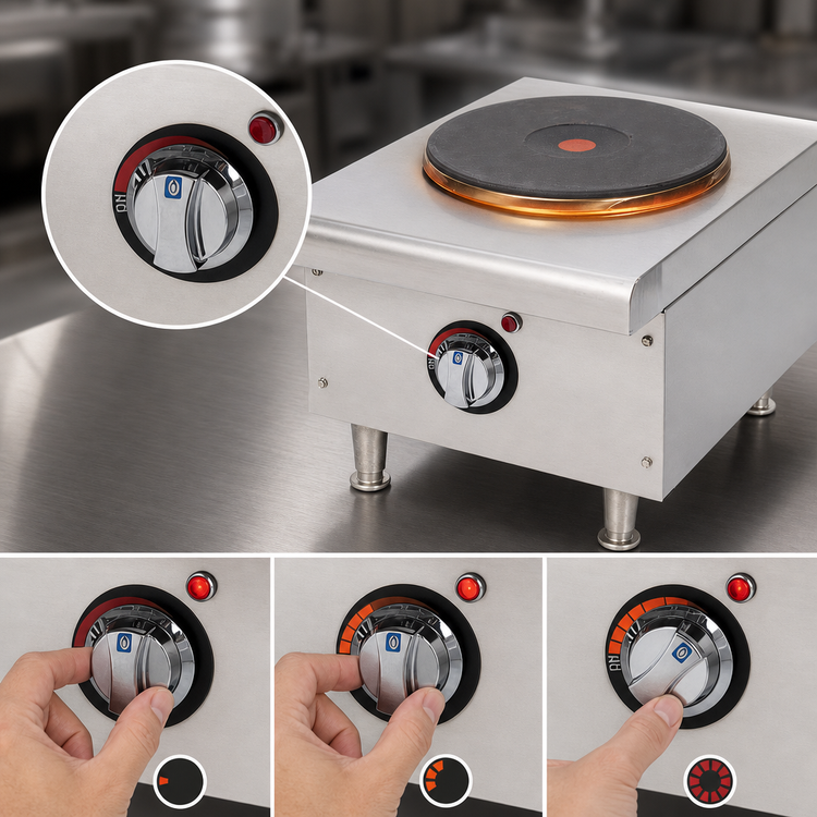 Product image #4 for Star-Max 12-Inch Countertop Electric Hot Plate, 1 Burner, Cast Iron French Top