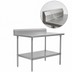 Thumbnail image #4 for John Boos Stallion 144-Inch x 30-Inch Stainless Steel Top Work Table with 5-Inch Backsplash