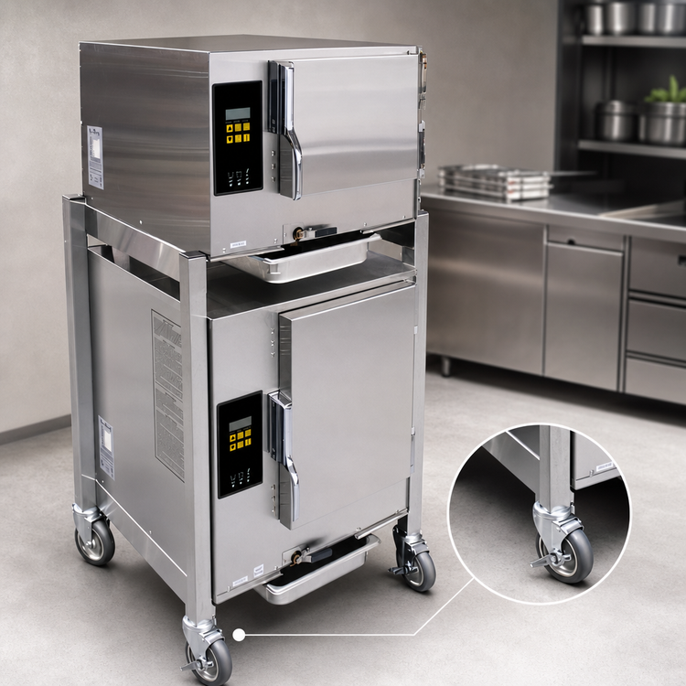 Product image #4 for AccuTemp Evolution Two-Compartment Connectionless Boilerless Convection Steamer with Stand, 6 kW, 208V