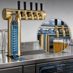 Thumbnail image #4 for Perlick Corporation 66500-4BTF Winged Tee Countertop Glycol-Cooled 4-Faucet Draft Tower, Tarnish-Free Brass