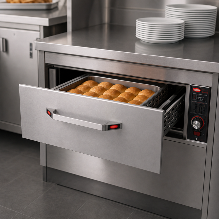 Product image #4 for Hatco Built-In Single-Drawer Stainless Steel Drawer Warmer with Thermostatic Controls