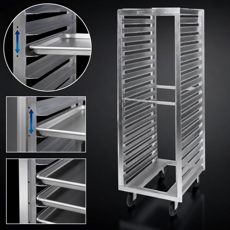 Product image #4 for Metro RF78N Pass-Thru Roll-In Refrigerator Adjustable Slide Aluminum Pan Rack