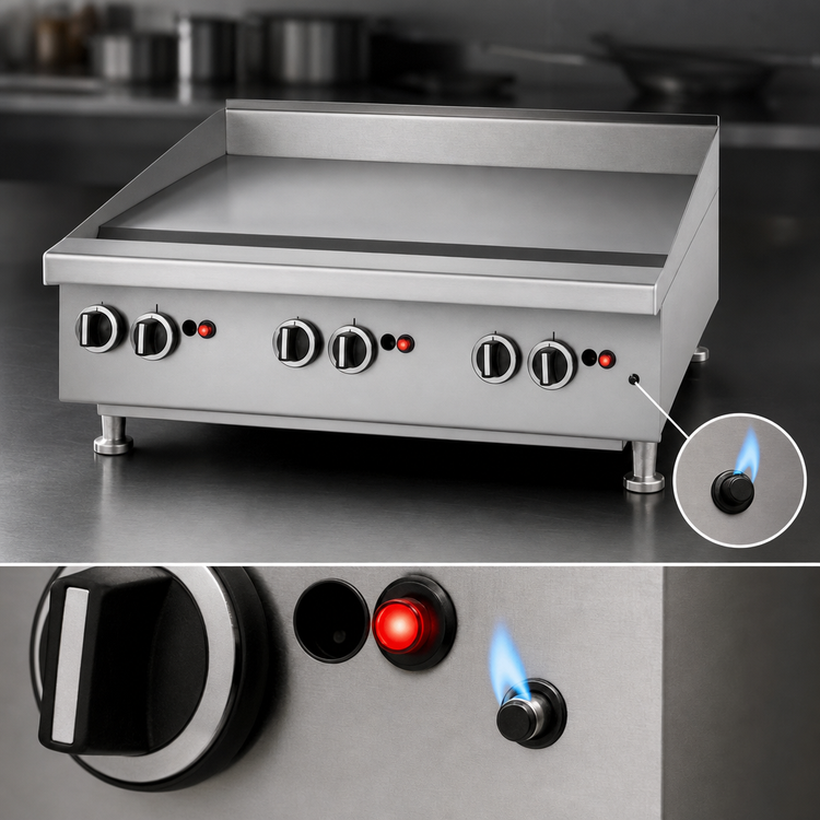 Product image #4 for Garland Signature Heavy-Duty Countertop Gas Griddle, 23-5/8-Inch Wide, Thermostatic Controls, Smooth Steel Plate