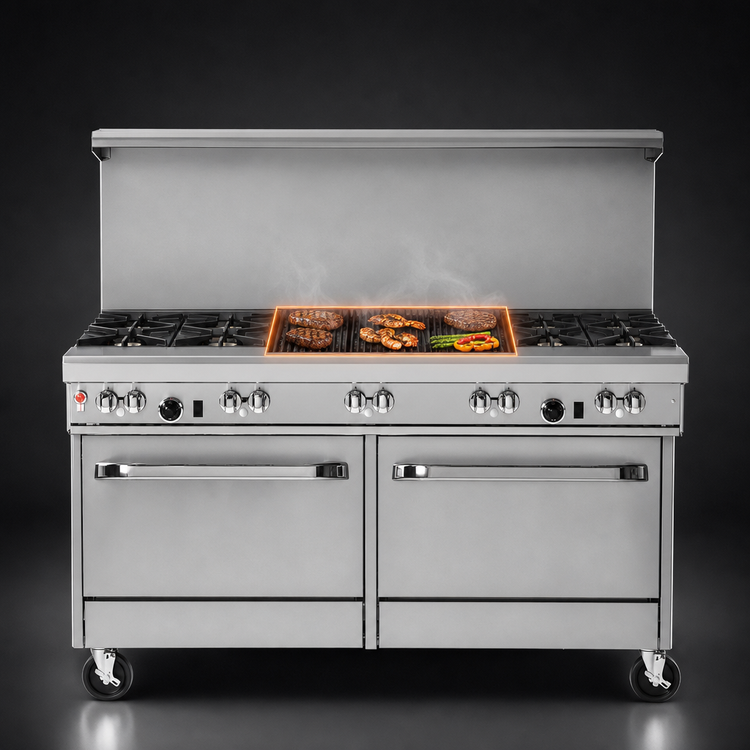 Product image #4 for Southbend Ultimate 60-Inch Gas Restaurant Range with 4 Burners, 36-Inch Charbroiler and 2 Convection Ovens
