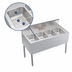 Thumbnail image #4 for Krowne Royal Series Four-Compartment Underbar Sink Unit with Deck-Mount Faucet, 10-Inch-Deep Bowls, 48W x 24D