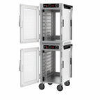 Thumbnail image #5 for Metro HotBlox™ HBCN16-ACPC-M Narrow Dual-Cavity Pass-Thru Insulated Holding Cabinet, 16-Pan, Analog, Clear Doors, Mobile