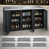 Thumbnail image #4 for Omcan USA 73-Inch Three-Section Reach-In Back Bar Cooler with Solid Doors and Stainless Steel Top