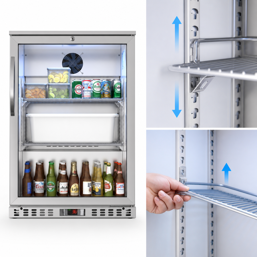 Two Adjustable and Removable Shelves