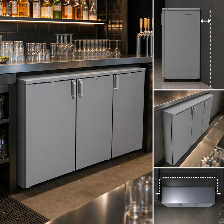 Product image #4 for Glastender CS1RB60 60-Inch Three-Section Shallow-Depth Remote Back Bar Cooler