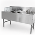 Thumbnail image #4 for Advance Tabco Prestige 48-Inch Two-Compartment Underbar Bar Sink with Dual Drainboards and Deck-Mount Faucet