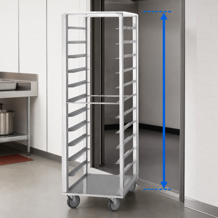 Product image #4 for Dinex Roll-In Aluminum Angle Rack, 26-Sheet Pan Capacity for 18" x 26" Sheet Pans