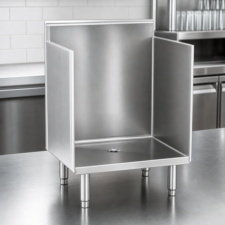 Product image #4 for Eagle 1800 Series Open Top Underbar Glass Rack Storage Unit with Open Front Cabinet Base, 24-Inch Wide, 304 Stainless Steel