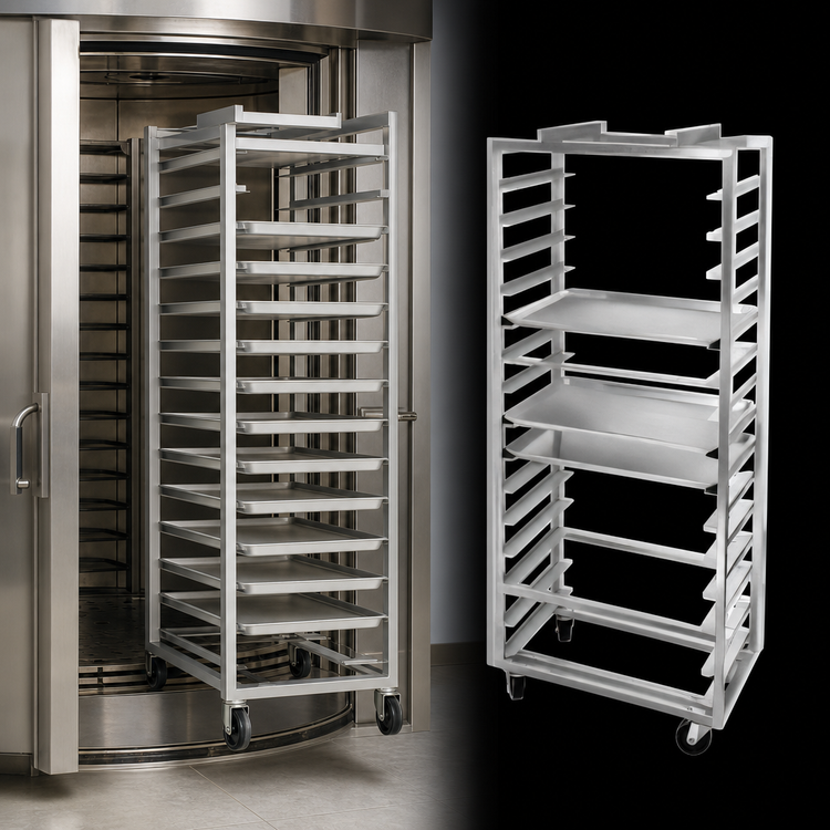 Product image #4 for Channel Single-Section Stainless Steel Side-Loading Oven Rack for 20 18 x 26 Pans
