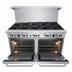 Thumbnail image #5 for CookRite 60-Inch 10-Open-Burner Propane Gas Range with 2 Standard Ovens and Hi-Shelf