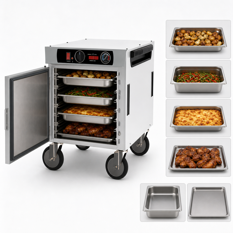 Product image #5 for Metro HotBlox™ Narrow 4-Pan Undercounter Insulated Holding Cabinet, Analog, Solid Door