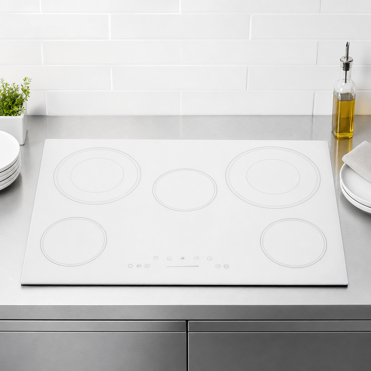 Product image #4 for Summit Commercial 30-Inch Built-In Electric Radiant Cooktop with 5 Burners, White Ceramic Glass