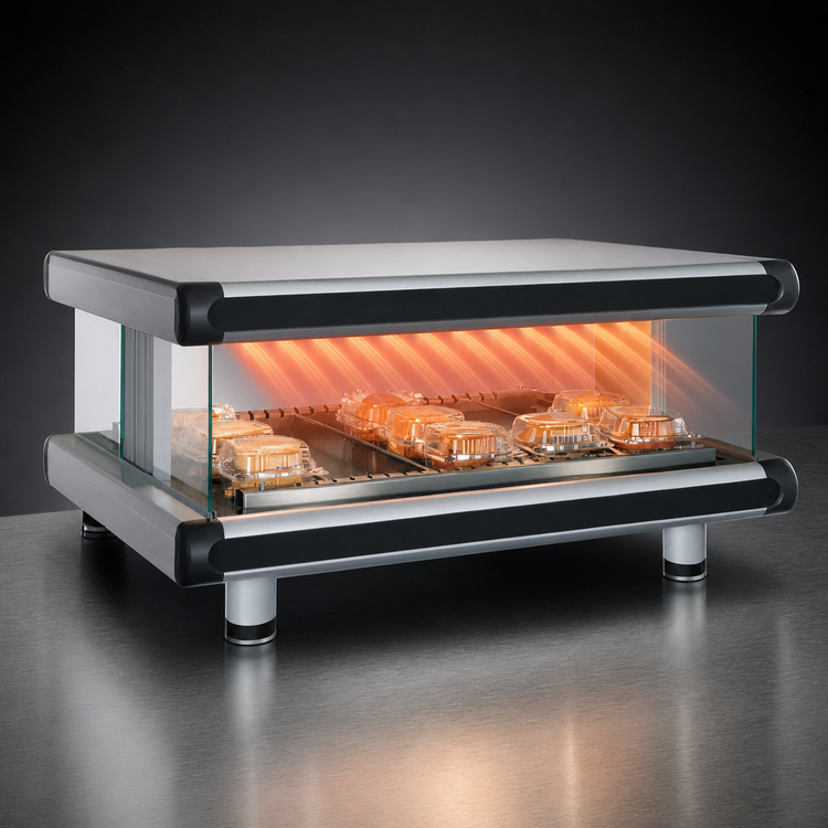 Product image #4 for Hatco Glo-Ray Designer Horizontal Countertop Hot Food Display Warmer with 1 Shelf, 7 Rods and Infrared Heat