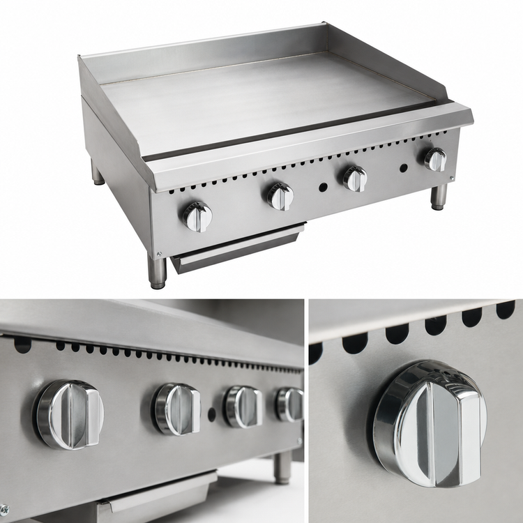 Product image #4 for Comstock-Castle 48-Inch Countertop Gas Griddle with Chrome-Plated Plate and Thermostat Controls