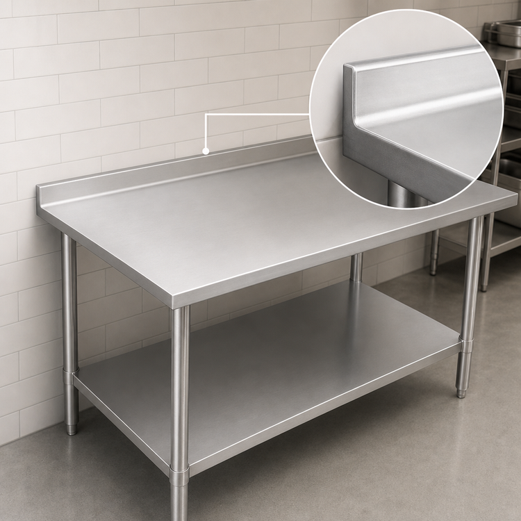 Product image #4 for John Boos Stallion Stainless Steel Work Table with 1-1/2 Inch Rear Up-Turn and Adjustable Undershelf, 84 x 36 Inches