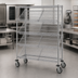 Thumbnail image #4 for Metro Super Erecta Slanted-Shelf Merchandiser/Dispenser Rack with 5 Slanted Shelves, 36 Inch x 18 Inch x 70 Inch, Open Wire, 5 Inch Brake-Lock Casters