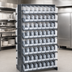 Thumbnail image #4 for Quantum Sloped Double-Sided Pick Rack with 16-Shelf Configuration, 128 Clear Bins, 800 lb Capacity