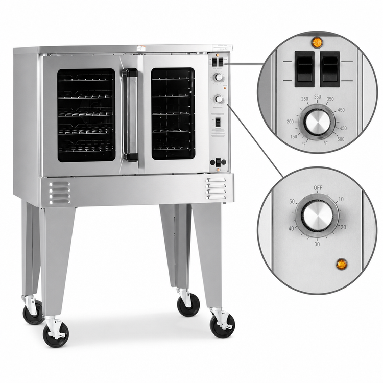 Product image #4 for Southbend Platinum Series Full-Size Standard-Depth Single-Deck Gas Convection Oven, Standard Controls, 5-Pan Capacity