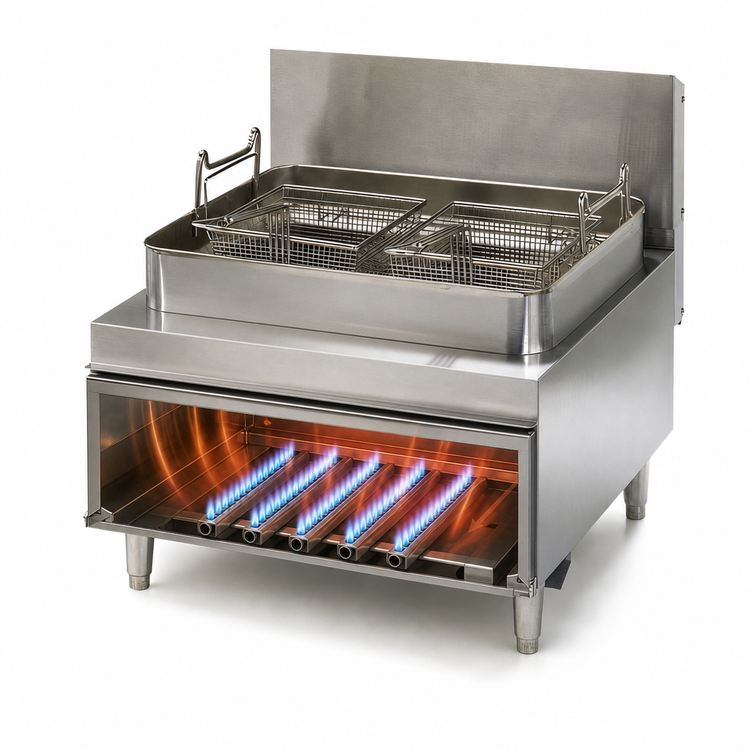 Product image #4 for Star-Max Heavy Duty 30 lb. Underfired Countertop Gas Fryer, Stainless Steel