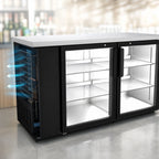 Thumbnail image #4 for Kelvinator Commercial KCHBB60G 61-Inch Two-Door Glass Back Bar Cooler, Black Exterior, Stainless Steel Top