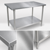 Thumbnail image #4 for John Boos Stallion 84 Inch x 36 Inch 14-Gauge Stainless Steel Flat Top Work Table with Stallion Safety Edge and Adjustable Undershelf