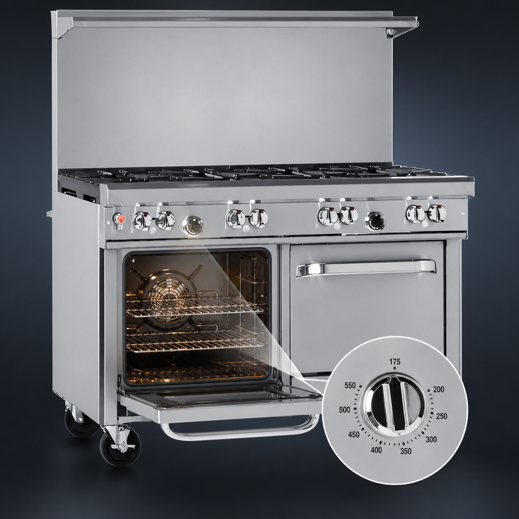 Product image #4 for Southbend Ultimate 48-Inch Gas Restaurant Range with Six-Burner Mixed Top, Convection Oven and Cabinet Base